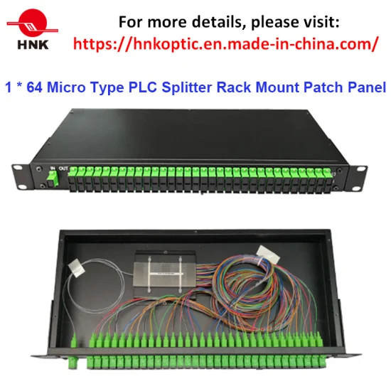 2: 8 Painel de remendo de fibra óptica para montagem em rack divisor PLC